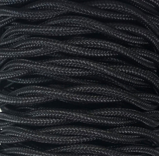 CABEXT2P19 5m BLACK BRAIDED TEXTILE CABLE