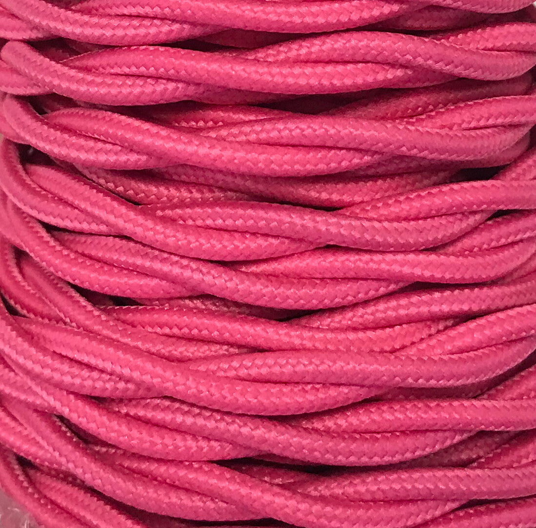 CABEXT2P08 15m CABLE TEXTIL TRENZADO ROSA