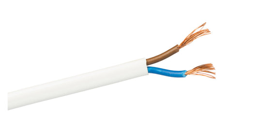 100m FLAT HOSE CABLE 2x1 WHITE