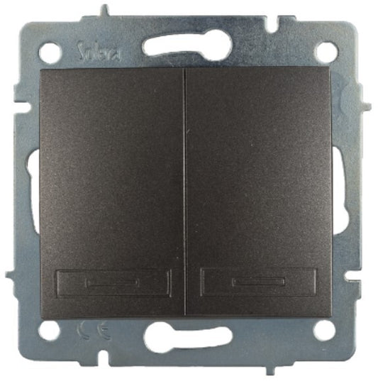 ERP12NGQC DOBLE INTERRUPTOR-CONMUTADOR GRAFITO SERIE EUROPA SOLERA