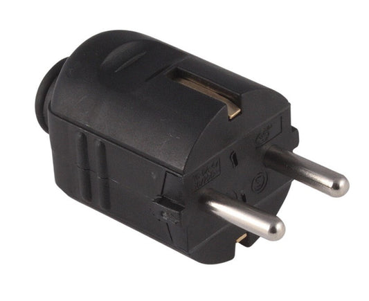 CL107516 GERADER STECKER MIT SCHUTZKONTAKT, SCHWARZ, 16A 250V SIMON