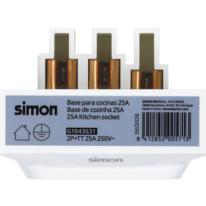 G1043631 BASE ENCHUFE 25A 2P+TT BLANCA 250V SIMON