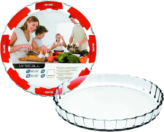 480528 FUENTE VIDRIO TARTA REDONDA 280x35mm IBILI