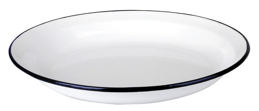912922 PLATO HONDO ESMALTADO 22cm BLANCA IBILI