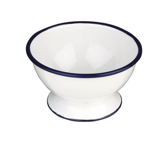 903812 BOL C/PIE ESMALTADO 12cm BLANCA IBILI