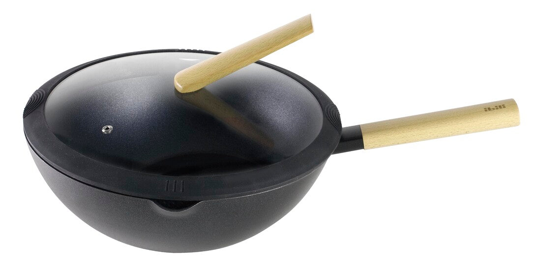 404230 WOK ALUMINIO FORJADO CON TAPA LUXE ø30cm IBILI