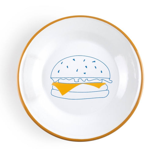 942005 PLATO HAMBURGESA ACERO ESMALTADO Ø22cm GASTRO DESSIN  IBILI