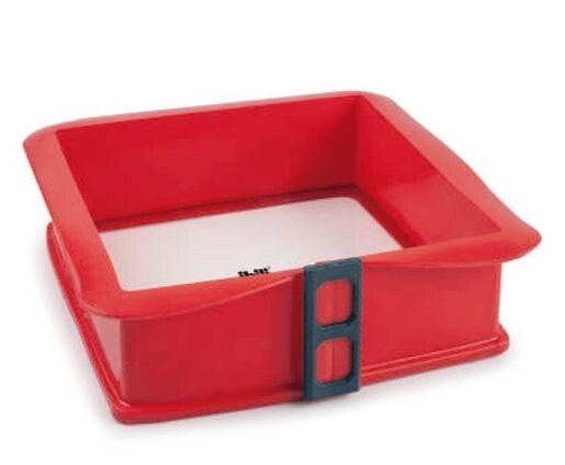 875800 MOLDE DESMONTABLE SILICONA CUADRADO 25x25cm CON BASE CRISTAL IBILI