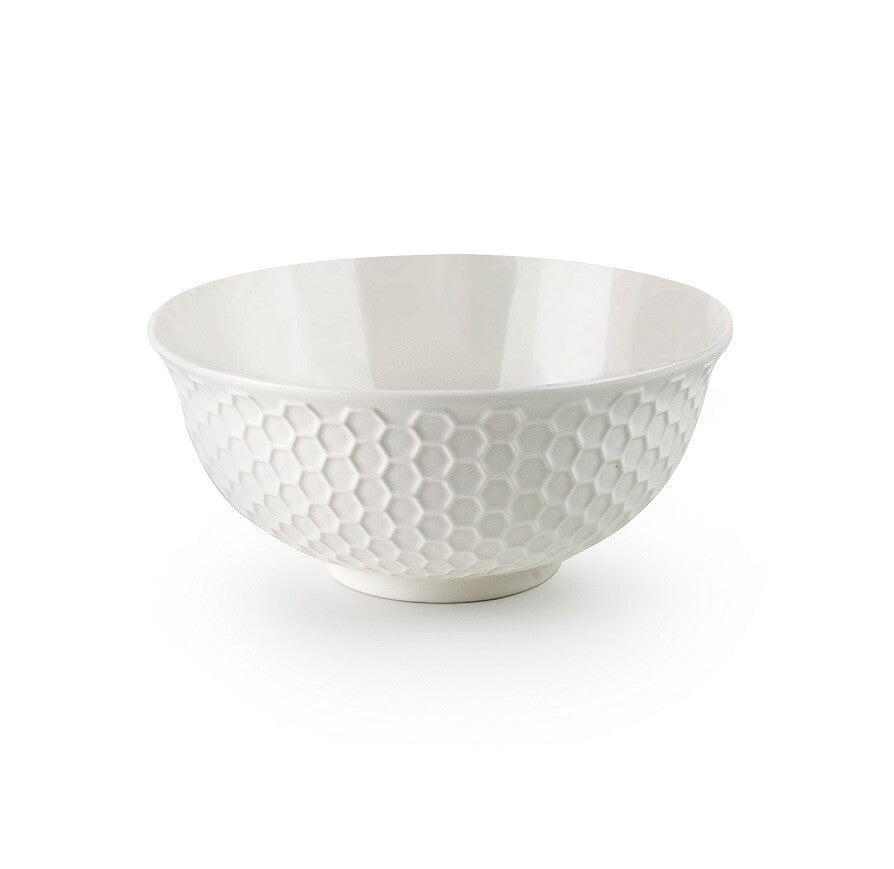 687901 BOL CERAMICO 16cm HEXAGON BLANCO IBILI