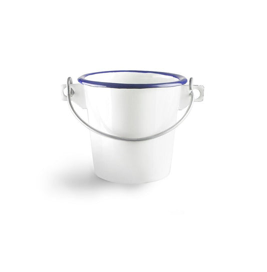 903308 CUBO ESMALTADO C/ASA BLANCO 8cm IBILI