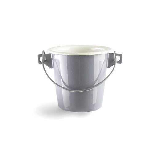 942102 EMAILLIERTER TOPF MIT GRIFF GRAU 8cm IBILI