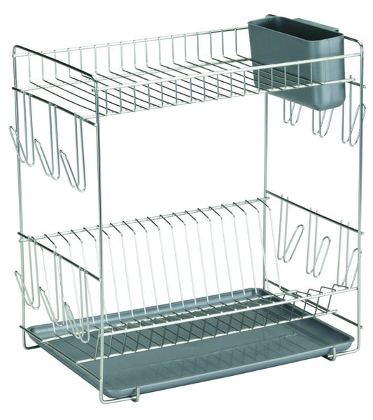 90980 ESCURREPLATO GRANDE INOXIDABLE 18/8 18 PLATOS 43x25x41,5cm SAUVIC