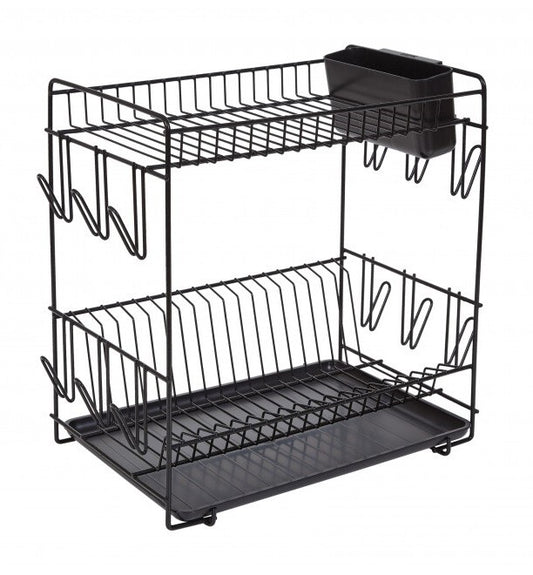 89023 ESCURREPLATOS GRANDE 18 PLATOS NEGRO 43x25x41,5cm SAUVIC