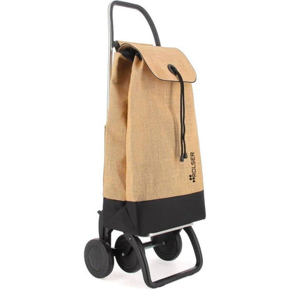IMX546 CARRO COMPRA I-MAX YUTE BI 4 RUEDAS NATURAL-NEGRO ROLSER
