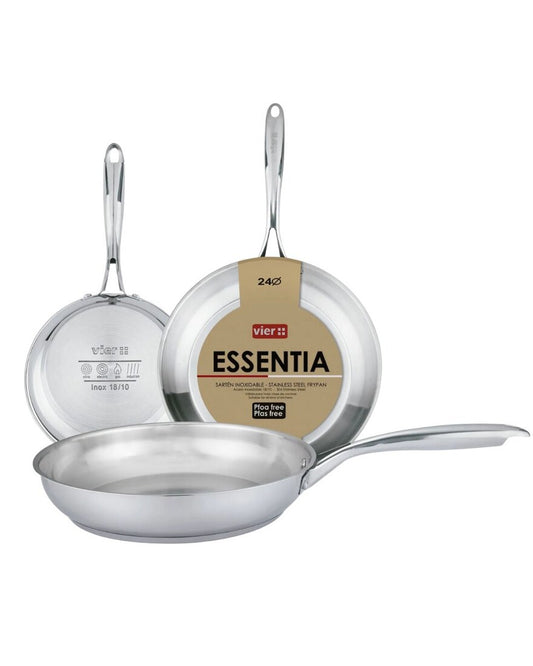 SE24 EDELSTAHLPFANNE 18/10 OHNE ANTIHAFTBESCHICHTUNG Ø24cm ESSENTIA VIER