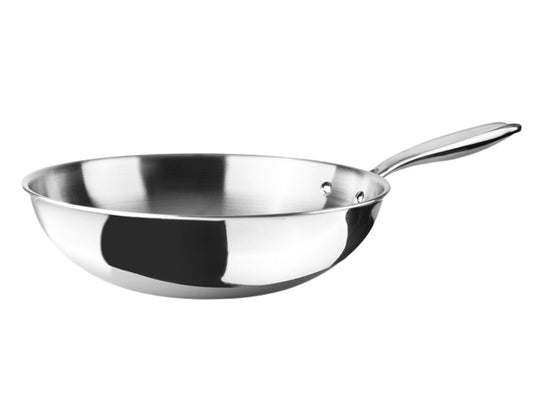 653130 WOK TRICAPA SIN ANTIADHERENTE SERIE TRIPLY NATURAL Ø30cm IBILI