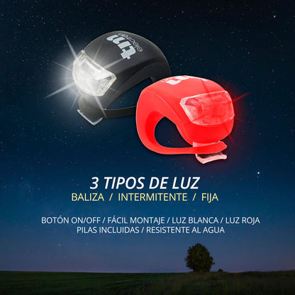 TMTOR003 2u LUZ LED BICICLETA FRONTAL + TRASERA TM ELECTRON