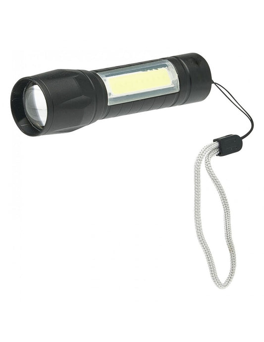 D89R LINTERNA LED+COB MINI RECARGABLE 1W 120lm NEGRA VELAMP