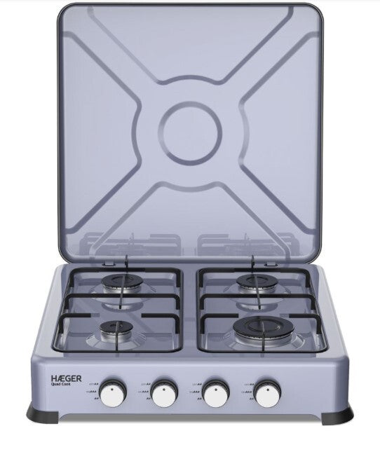 GC-04E.023A COCINA A GAS ESMALTADA CON TAPA 4 FUEGOS QUAD FIRE HAEGER