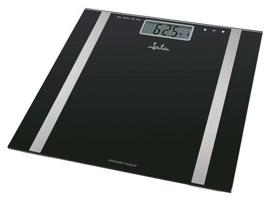 531 SCHWARZE PERSONENWAAGE MIT ANALYSEFUNKTION UND 6 MESSWERTEN JATA
