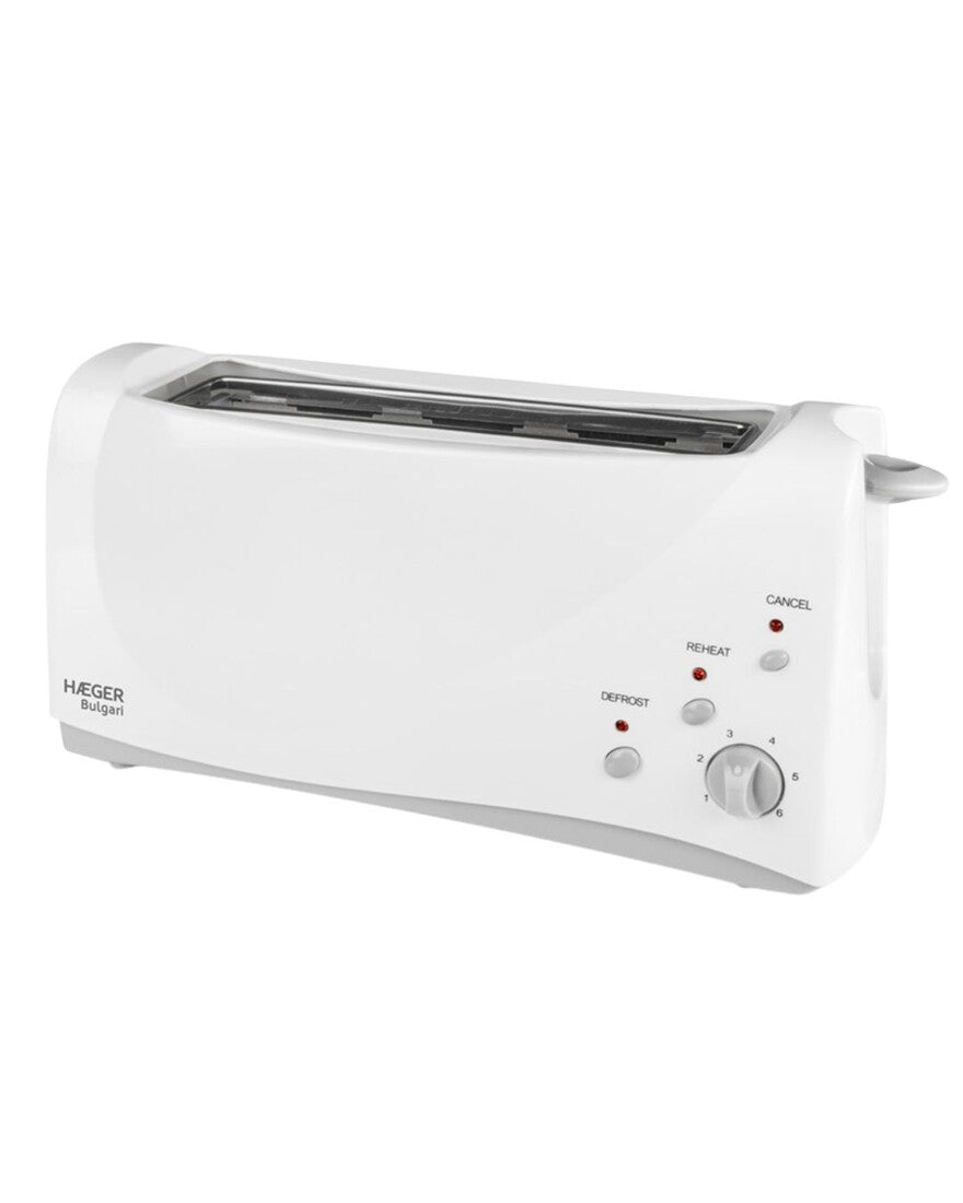 TO-100.008A TOSTADORA BLANCA UNA RANURA EXTRA ANCHA 1000W BULGARI HAEGER