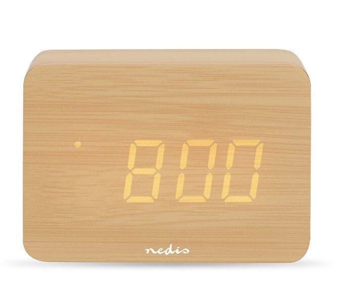 CLDK2008BN RELOJ DESPERTADOR DIGITAL SOBREMESA MADERA NEDIS
