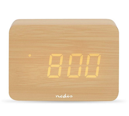 CLDK2008BN RELOJ DESPERTADOR DIGITAL SOBREMESA MADERA NEDIS