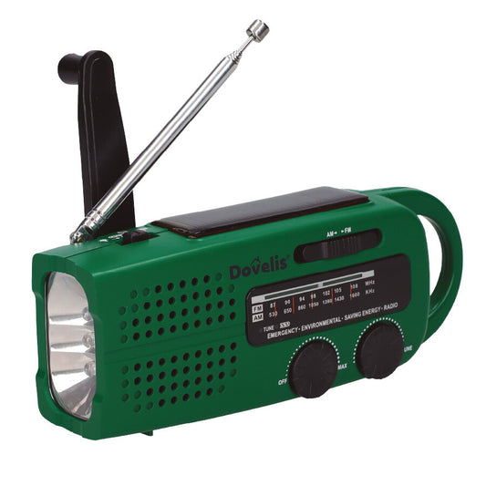 405010006 RADIO PORTATIL CON LINTERNA LED DINAMO RECARGABLE Y POWERBANK DOVELIS