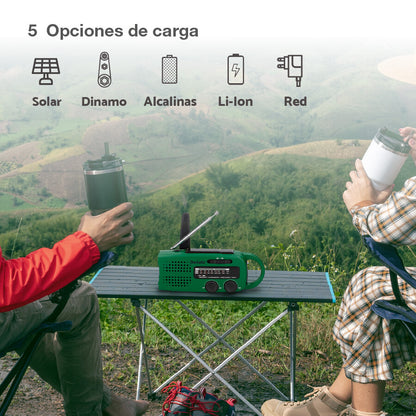 405010006 RADIO PORTATIL CON LINTERNA LED DINAMO RECARGABLE Y POWERBANK DOVELIS