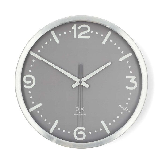 CLWA7226SS RELOJ DE PARED CIRCULAR ø30cm GRIS METAL NEDIS