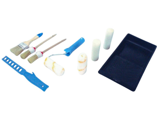 68409 JUEGO DE PINTURA BANDEJA PALETINA 2 BROCHAS RODILLO Y 3 RECAMBIOS 100mm MADER
