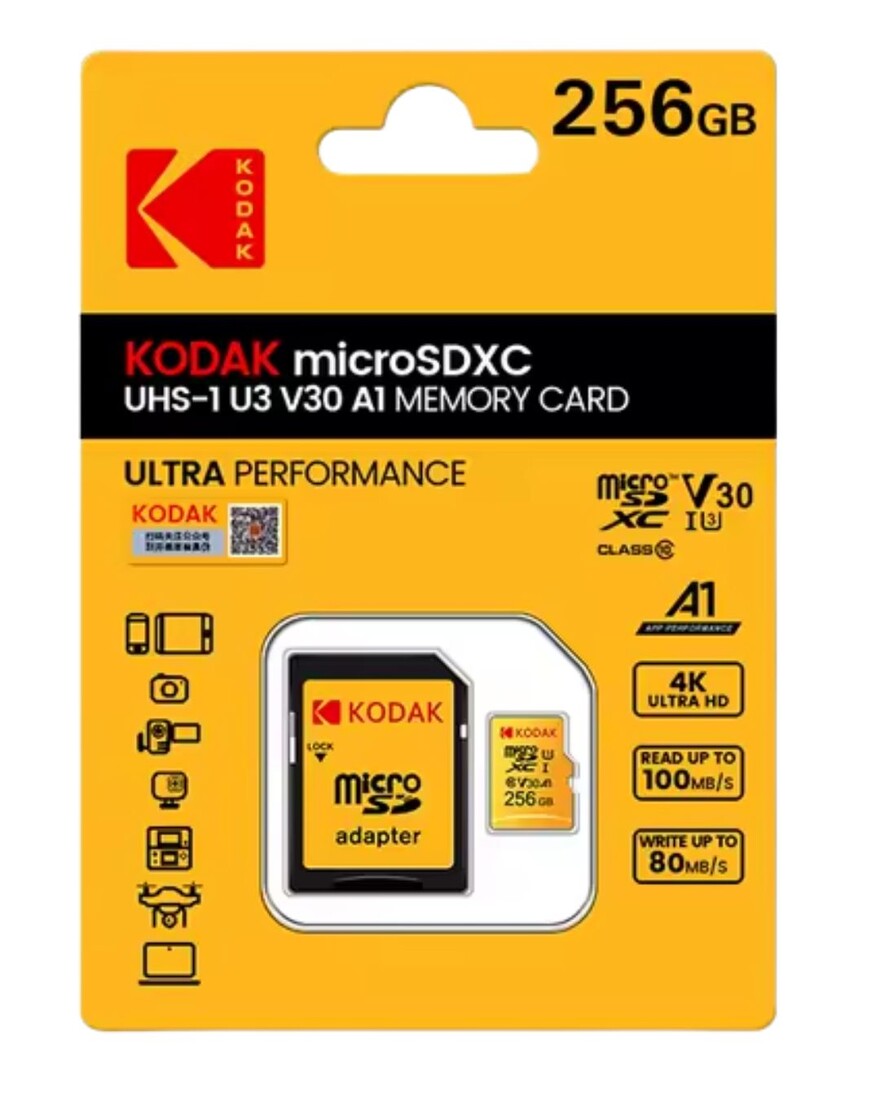 EKMSD256GXC10HPRKA TARJETA DE MEMORIA MICRO SD 256GB KODAK