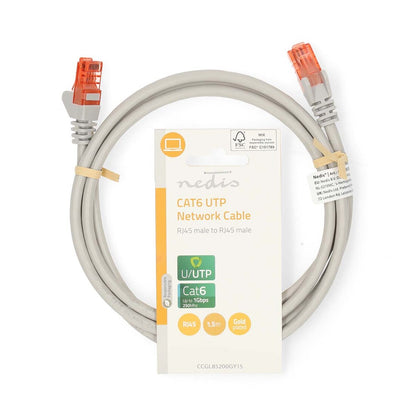 CCGL85200GY15 1,5m CABLE MACHO RJ45 a MACHO RJ45 NEDIS
