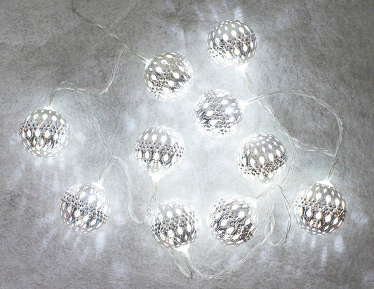 5204457 1m GUIRNALDA 10 BOLAS LED PLATEADAS 6000K