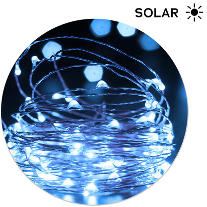 Mini Guirnalda LED Solar 6500K 12m 8 Modos Estaca Solar Electro DH | Suministros Figmar