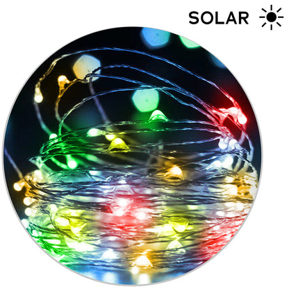 Mini Guirnalda LED Solar RGB 12m con Estaca Solar Electro DH