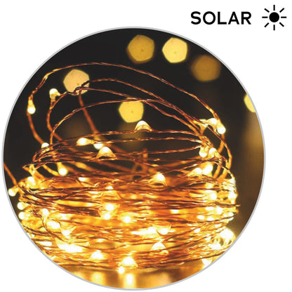 Guirnalda LED Solar Mini 12m 3200K 8 Modos 6h Batería Electro DH