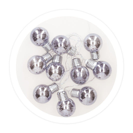 204805021 GUIRNALDA LED DE BOMBILLAS PLATEADAS 1,35M LUZ FRÍA GSC