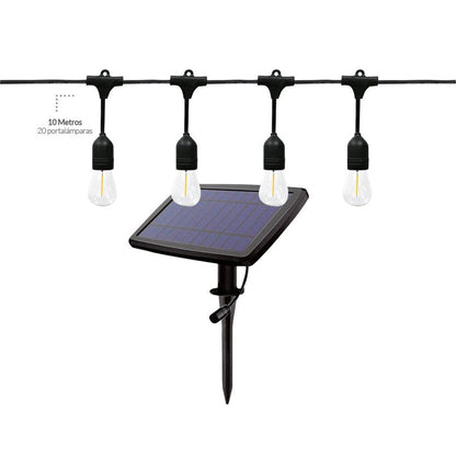 Kit Guirnalda Solar 10m 20 Portalámparas IP44 4 Modos Helem GSC