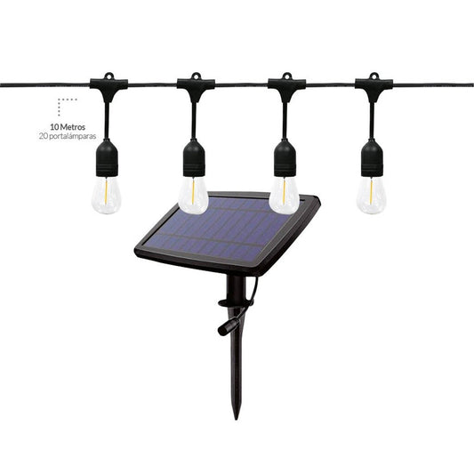 201210010 KIT 10m GUIRNALDA SOLAR CON 20 PORTALAMPARAS IP44 HELEM GSC