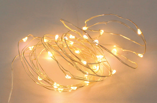 204805007 GUIRNALDA ALAMBRE LED CALIDA 4,9m A PILAS GSC