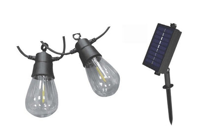 Kit Guirnalda Solar 5m 10 Bombillas 1800K IP45 Sensor Crepuscular F-Bright | Suministros Figmar
