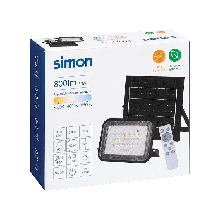 IL426112 PROYECTOR CON PANEL SOLAR 50W CCT IP65 SIMON