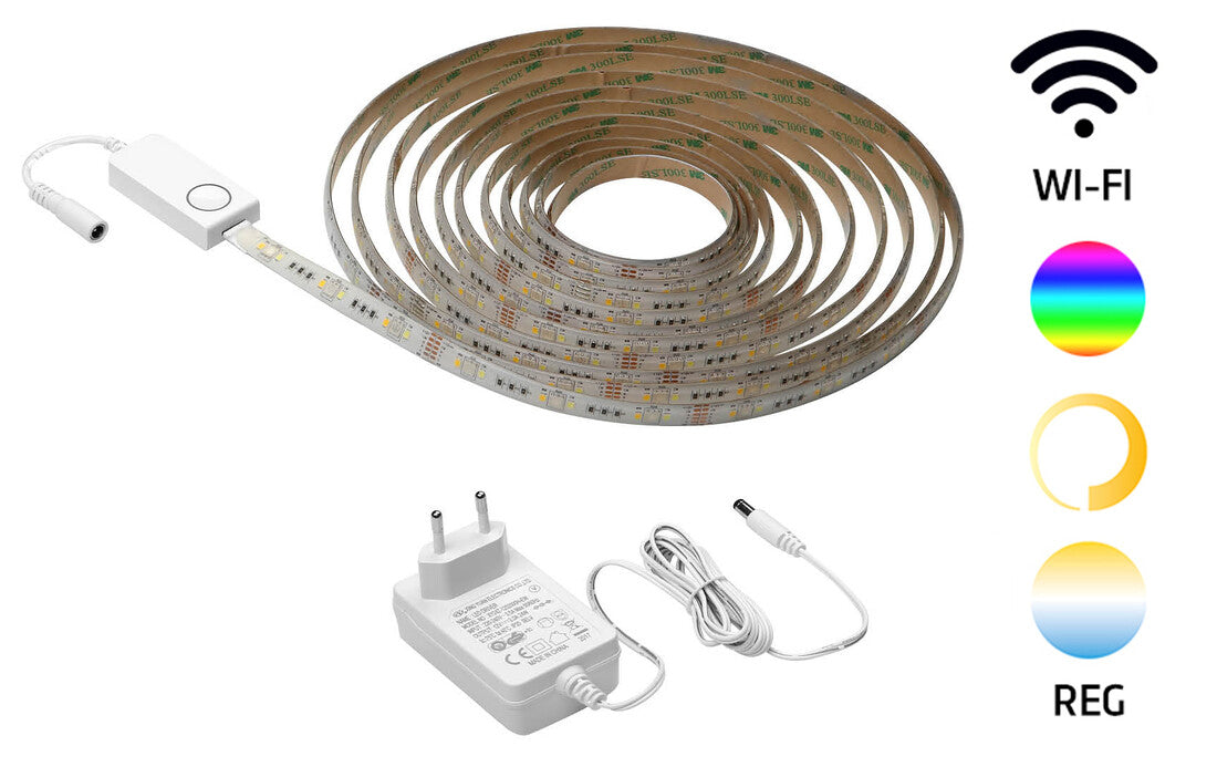 204035001 5m KIT TIRA LED SMART  6W/m RGB + 2700K-6500K IP65 GSC