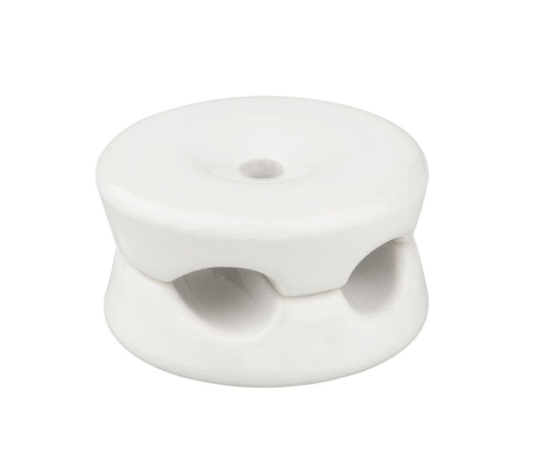 1400431 5UD SUJETACABLES DOBLE DE PORCELANA BLANCO 31x18mm F-BRIGHT