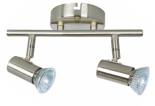 10141 SPOTLEISTE DREHBAR PLAIN 2 STRAHLER GU10 NICKEL LEDESMA