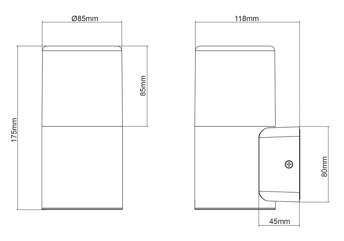224060142 APLIQUE PARED ALUMINIO ANTRACITA HOOSIC E27 IP44 TRIO