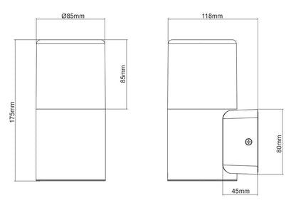 224060142 APLIQUE PARED ALUMINIO ANTRACITA HOOSIC E27 IP44 TRIO
