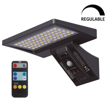 Aplique Solar LED Ganda Regulable 5W IP65 Sensor Movimiento y Crepuscular GSC