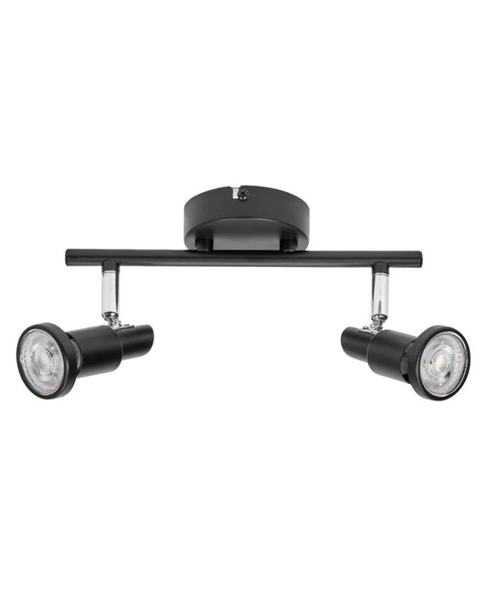 828780 REGLETA LED 2 FOCOS GU10 3,4W 2700K NEGRA LEDVANCE